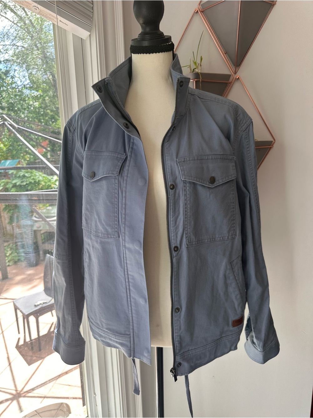L.L. BEAN Women’s Blue Utility Field Light Zip Barn Chore Jacket Cotton Medium